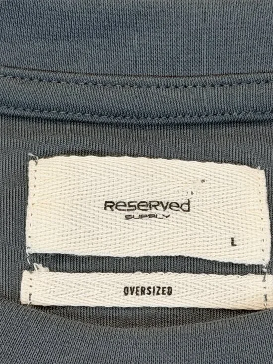 Reserved Supply Mens Oversize Fit T-Shirt Slate Blue Large Cotton Stretch NWT - Picture 8 of 12
